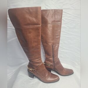 Truth Or Dare Madonna Brown Leather Riding Boots Size 8 Spring Equestrian